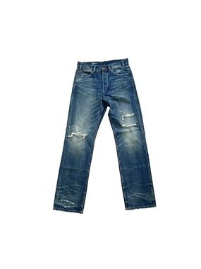 Celine SS24 Kurt Denim Jeans Destroyed Blue Marble Wash Size 32
